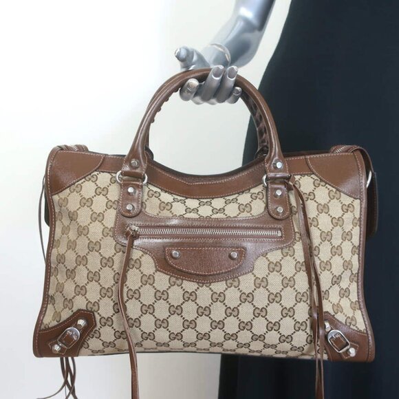 Gucci x Balenciaga The Hacker Project Neo Classic City Bag GG Canvas & Leather - Picture 2 of 15